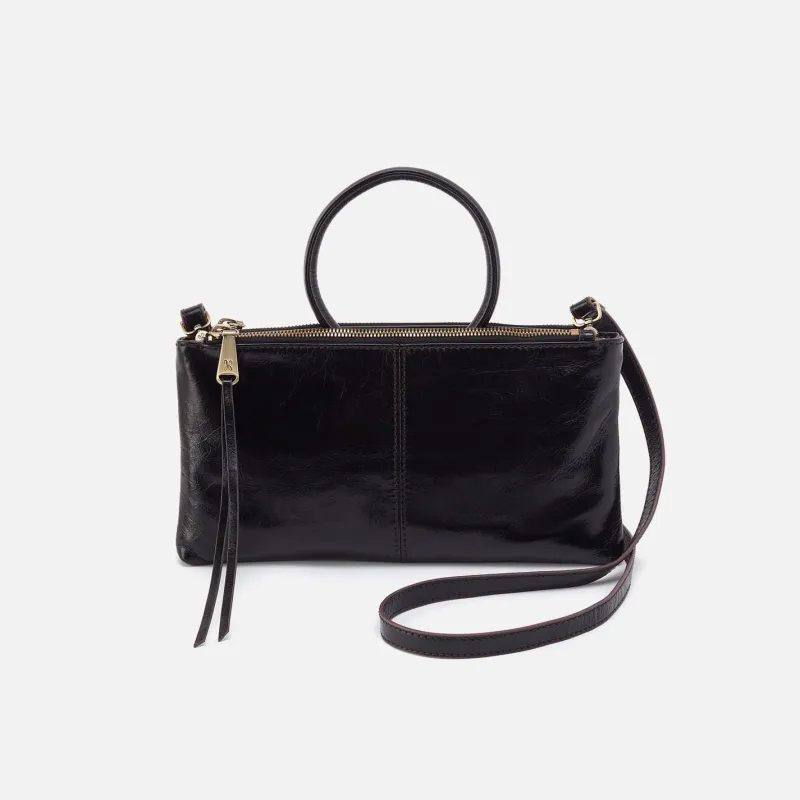 Sable Crossbody In Polished Leather - Black made by HOBO