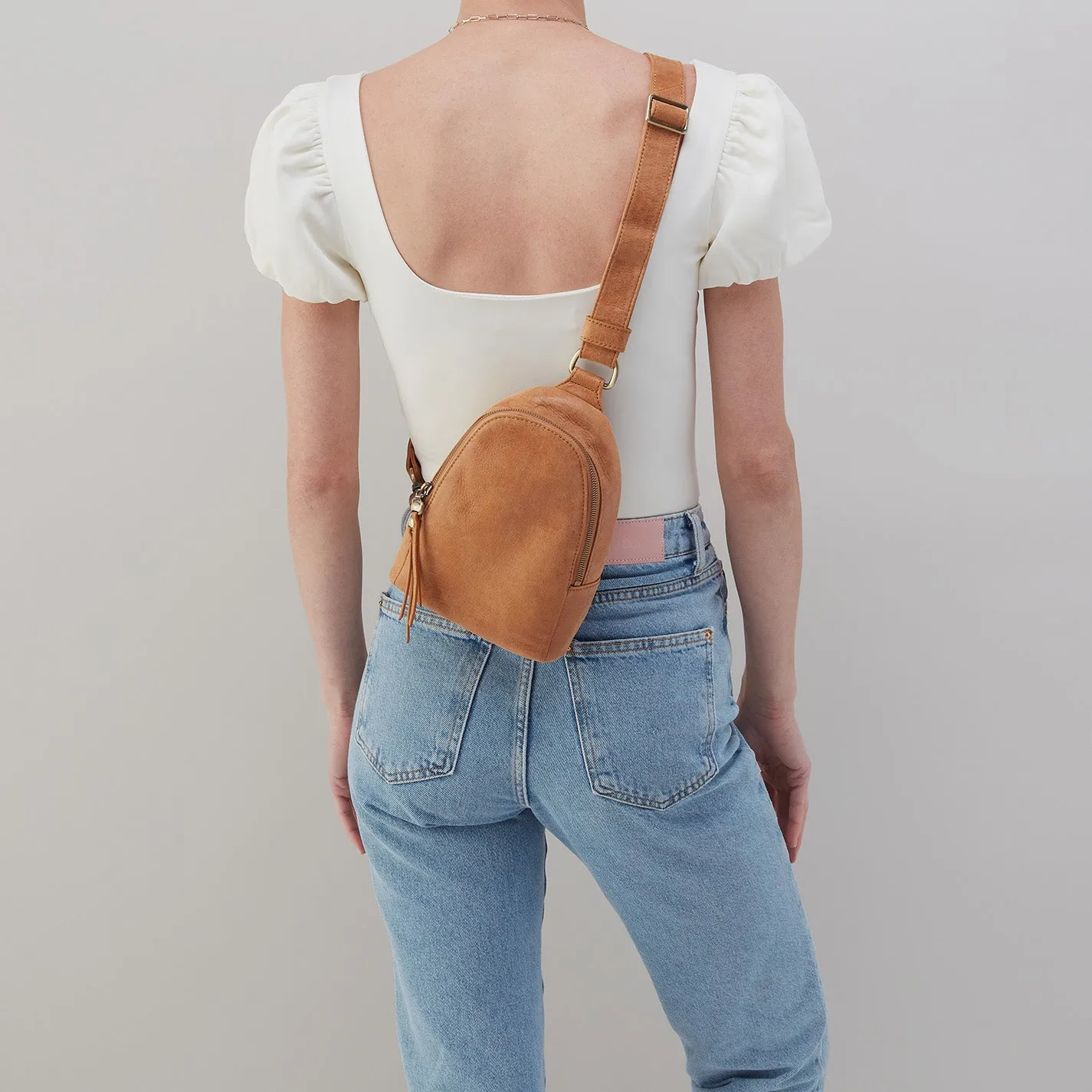 Fern Sling in Buffed Leather - Whiskey sold by HOBO product image thumbnail 5