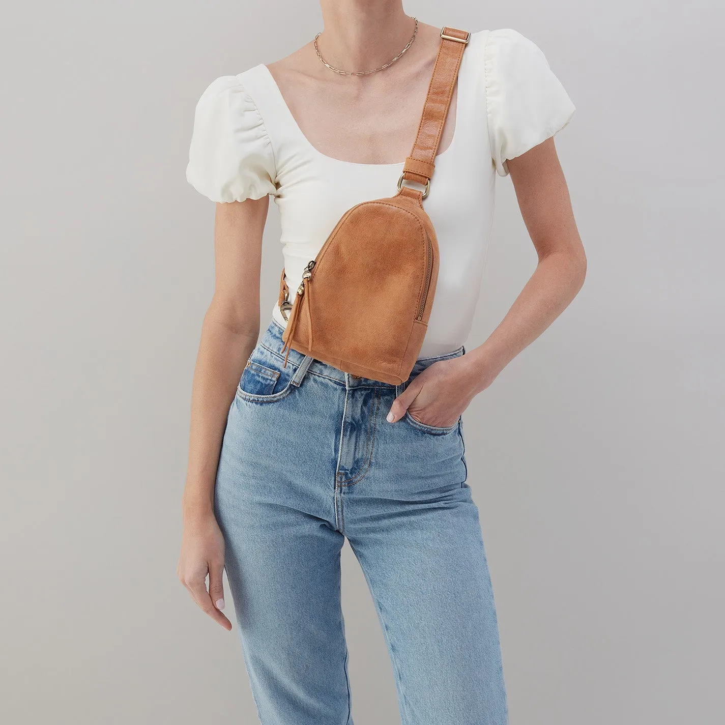 Fern Sling in Buffed Leather - Whiskey sold by HOBO product image thumbnail 3