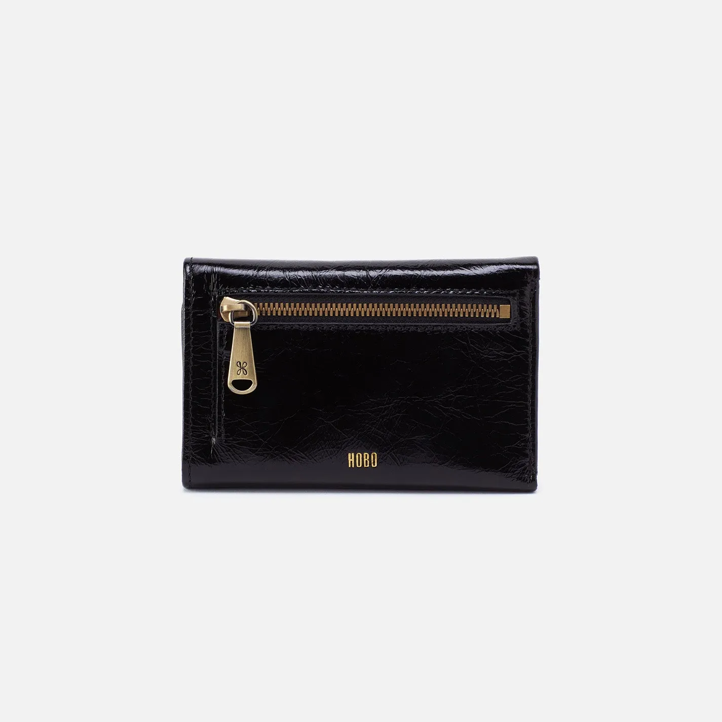 Jill Trifold Wallet in Polished Leather - Black sold by HOBO product image thumbnail 3