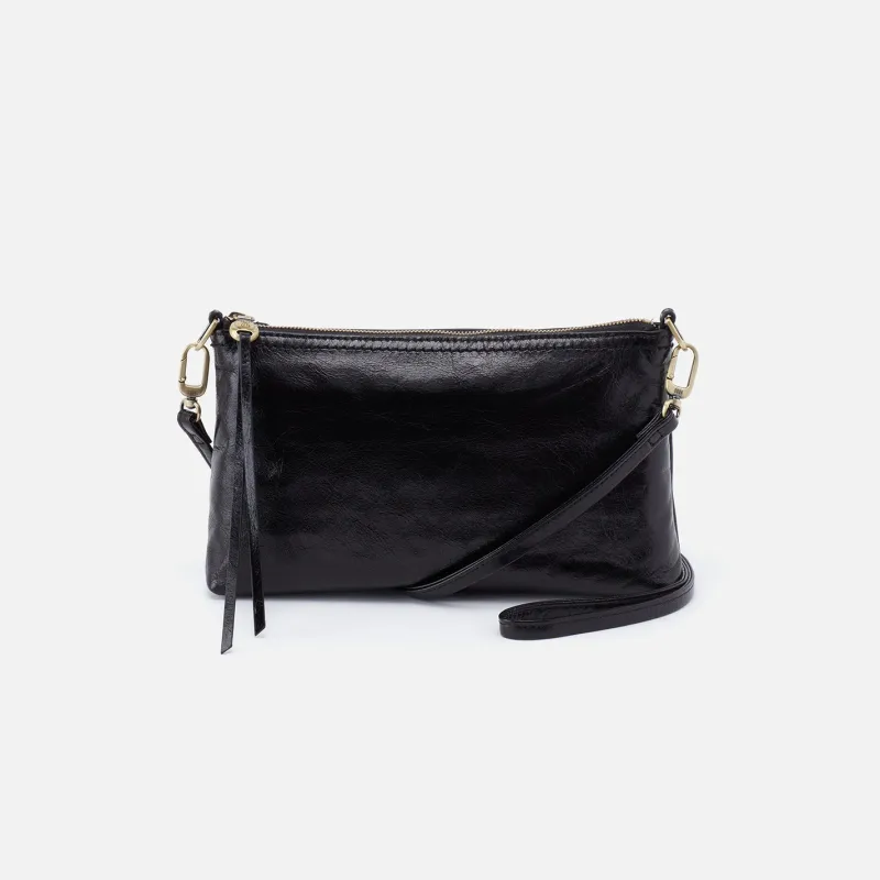 Darcy Crossbody In Polished Leather - Black made by HOBO