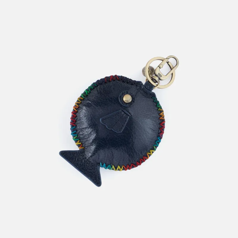 Puffer Key Fob in Aniline Gloss Leather - Moonlit Navy made by HOBO