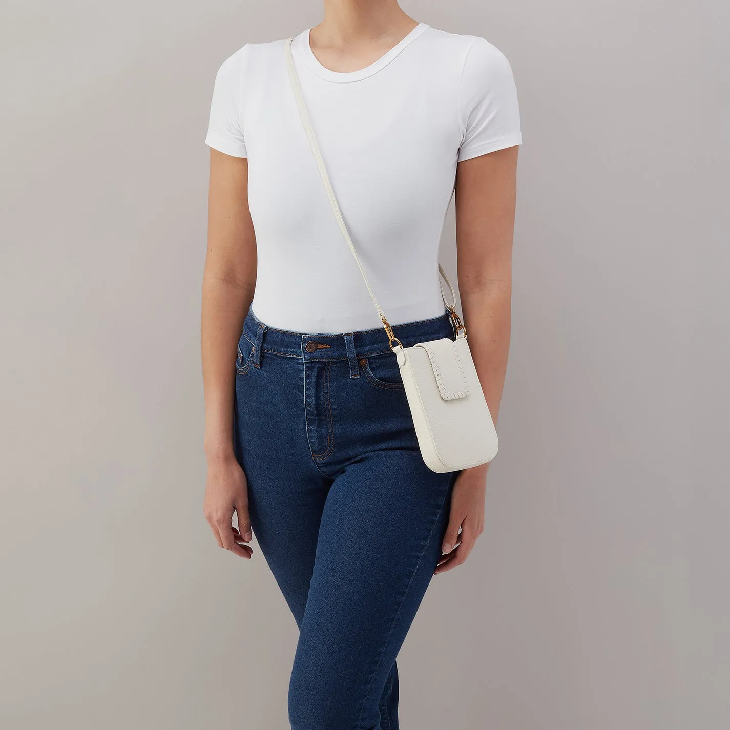 Expedition Phone Crossbody in Pebbled Leather - Coastal Cloud sold by HOBO product image thumbnail 2
