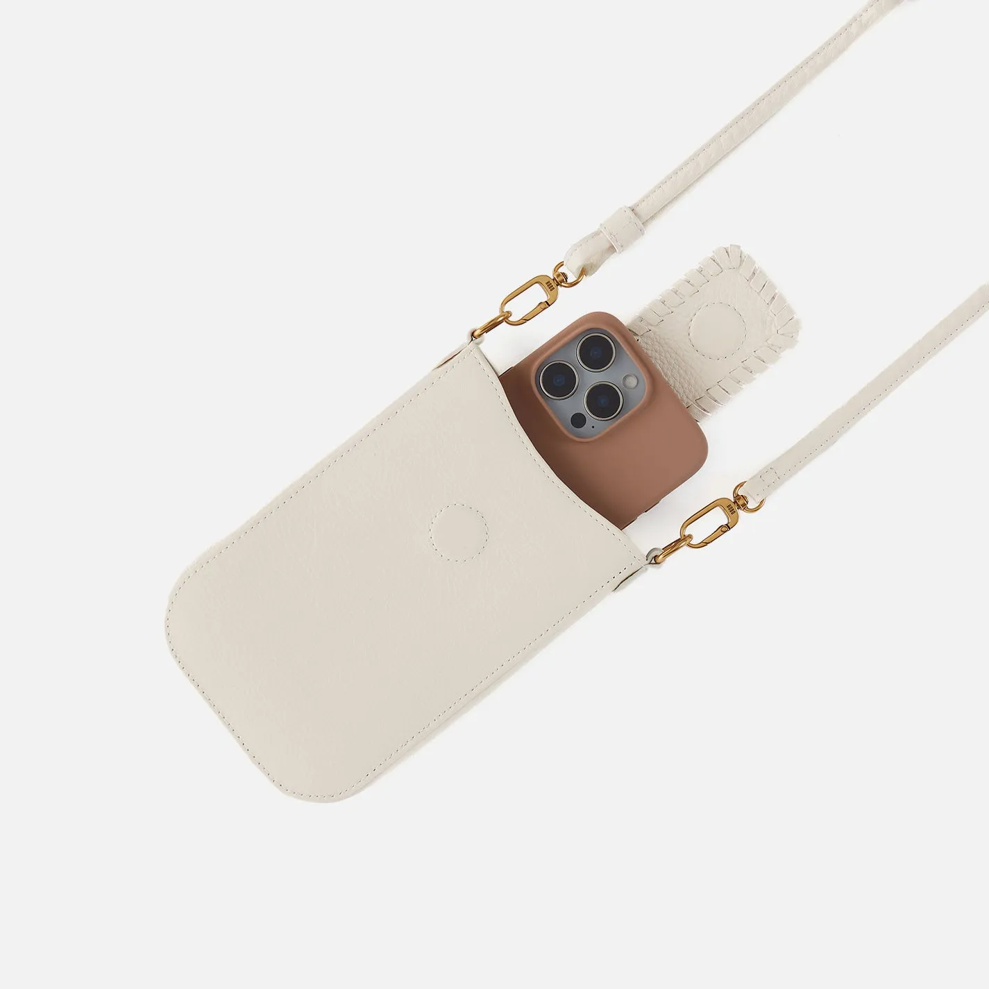Expedition Phone Crossbody in Pebbled Leather - Coastal Cloud sold by HOBO product image thumbnail 3