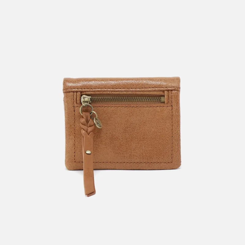 Lumen Mini Wallet in Buffed Leather - Whiskey made by HOBO