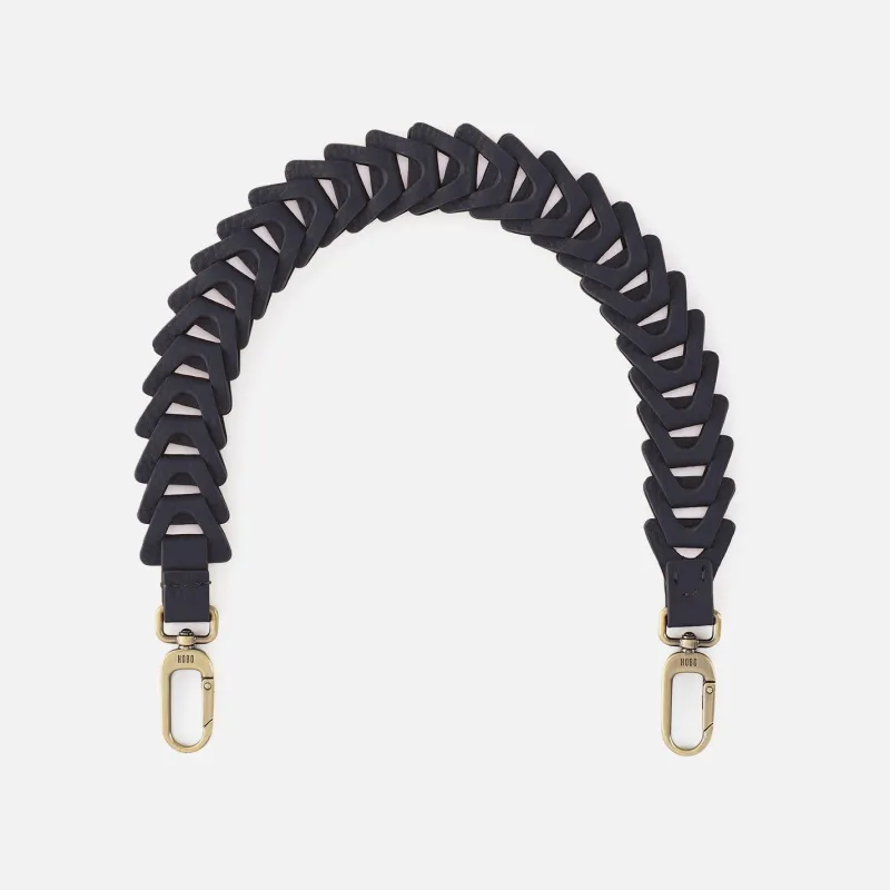 Petty Leather Link Strap in Pebbled Leather - Black made by HOBO