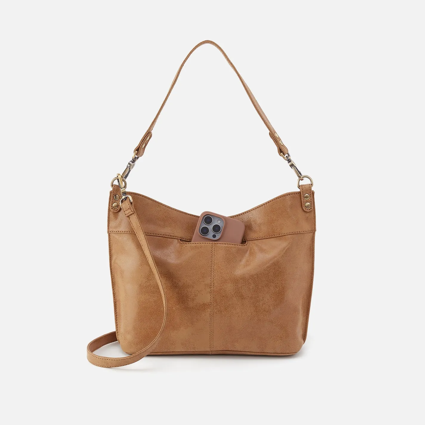 Pier Shoulder Bag In Buffed Leather - Whiskey sold by HOBO product image thumbnail 4