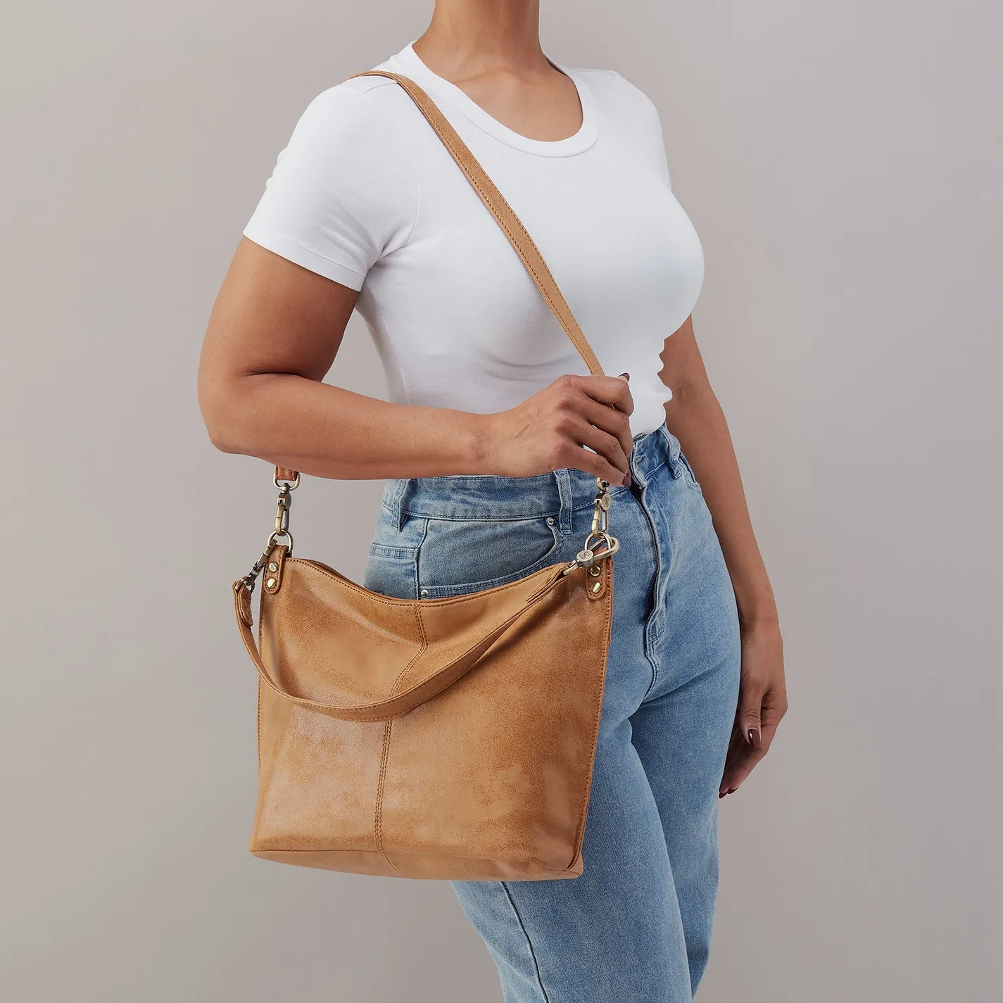 Pier Shoulder Bag In Buffed Leather - Whiskey sold by HOBO product image thumbnail 2