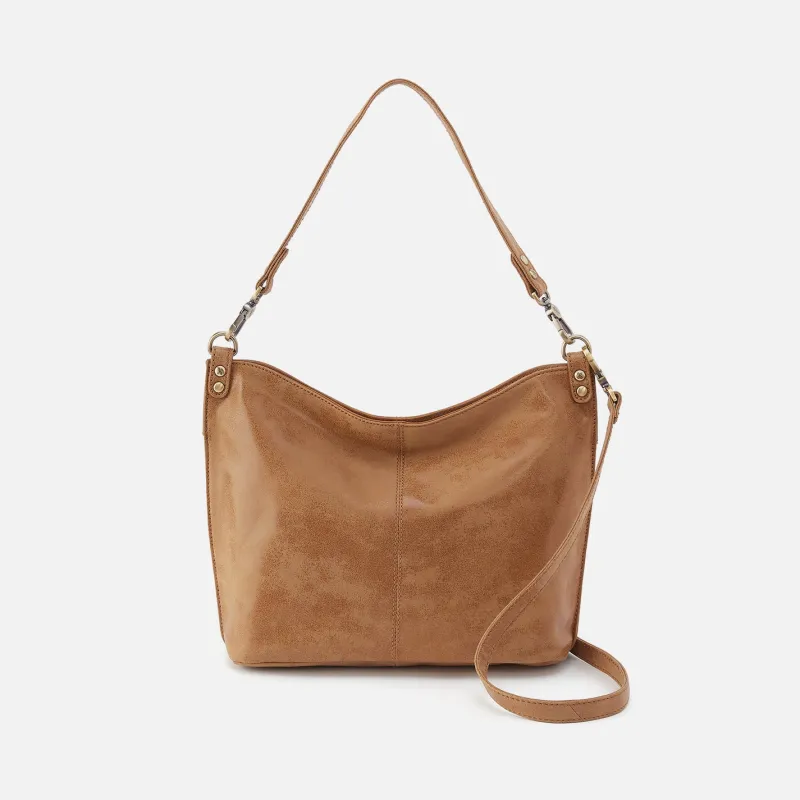 Pier Shoulder Bag in Buffed Leather - Whiskey made by HOBO