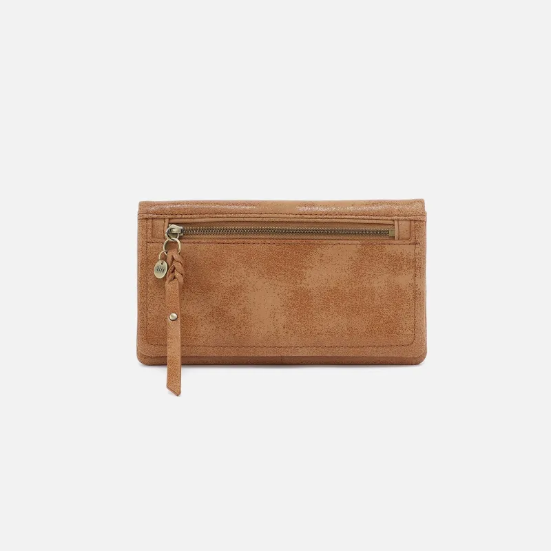 Lumen Continental Wallet in Buffed Leather - Whiskey made by HOBO