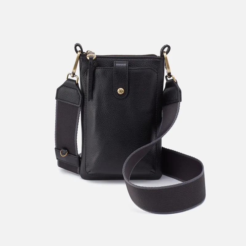 Cass Phone Crossbody In Pebbled Leather - Black made by HOBO