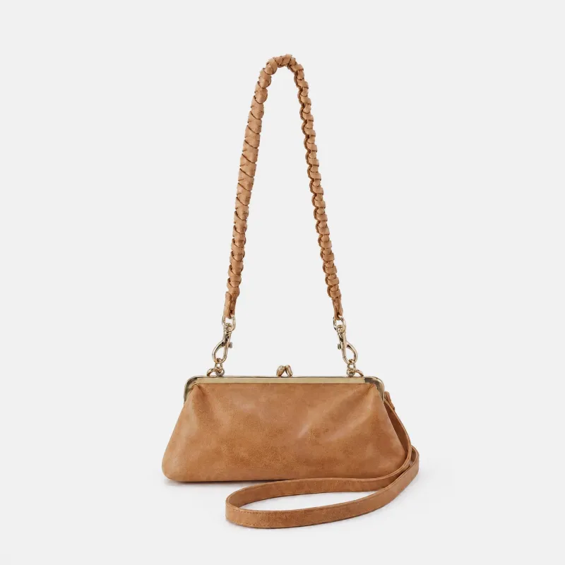 Alba Frame Small Shoulder Bag In Buffed Leather - Whiskey made by HOBO