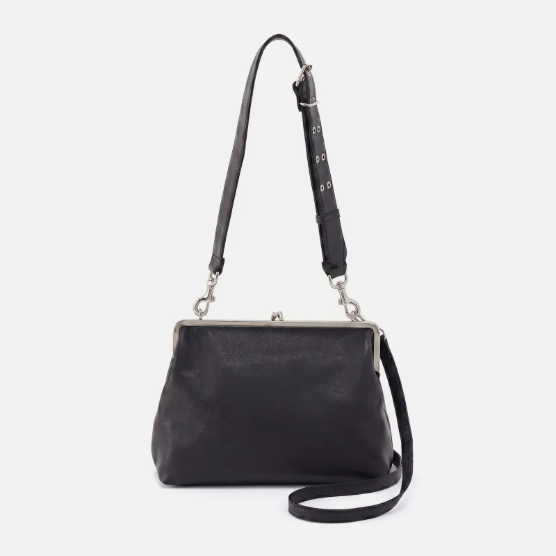 Alba Frame Large Shoulder Bag In Pebbled Leather - Black made by HOBO