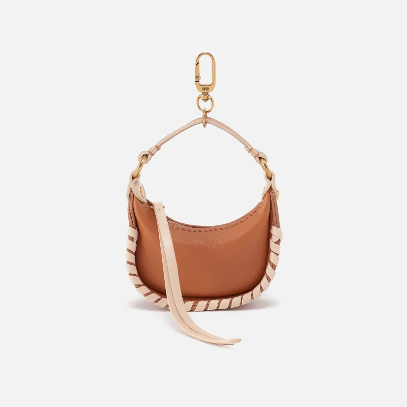 Mia Micro Charm in Smooth Leather - Warm Cashew made by HOBO