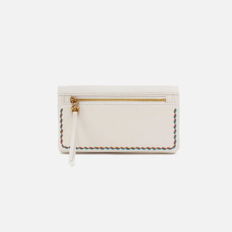 Lumen Continental Wallet in Pebbled Leather - Coastal Cloud made by HOBO