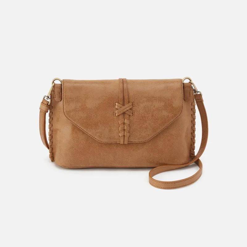 Expedition Shoulder Crossbody in Buffed Leather - Whiskey made by HOBO