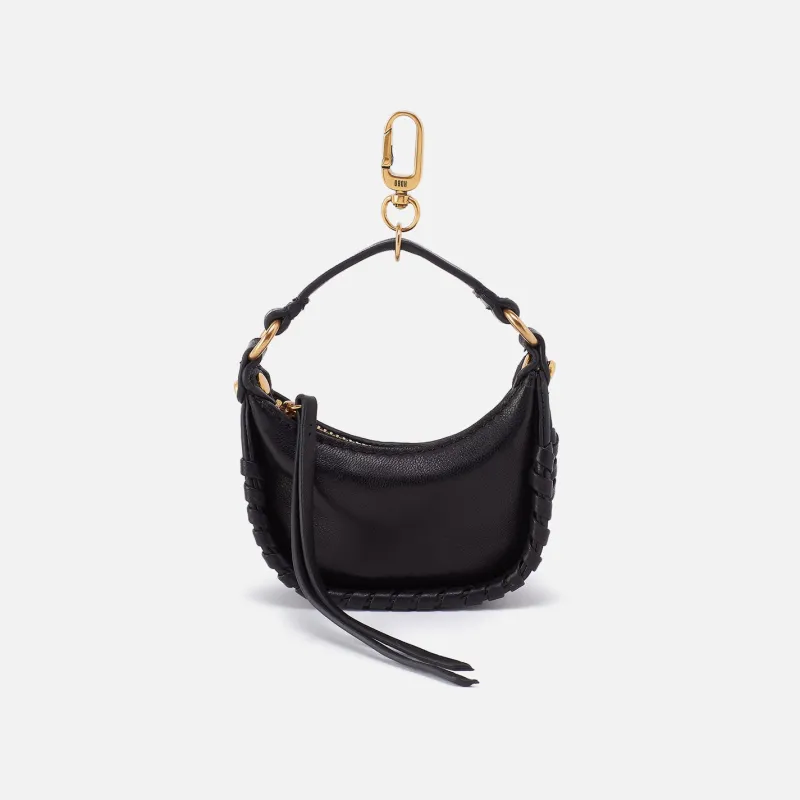 Mia Micro Charm in Smooth Leather - Black made by HOBO