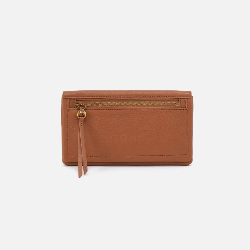 Lumen Continental Wallet in Pebbled Leather - Warm Honey made by HOBO