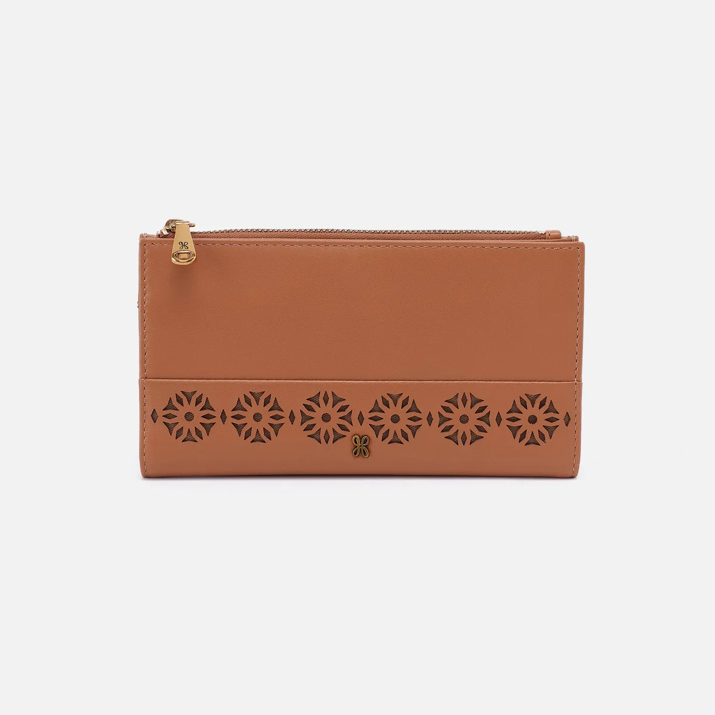 Jill Large Bifold Wallet in Sun-Perf Leather - Canyon Petal sold by HOBO
