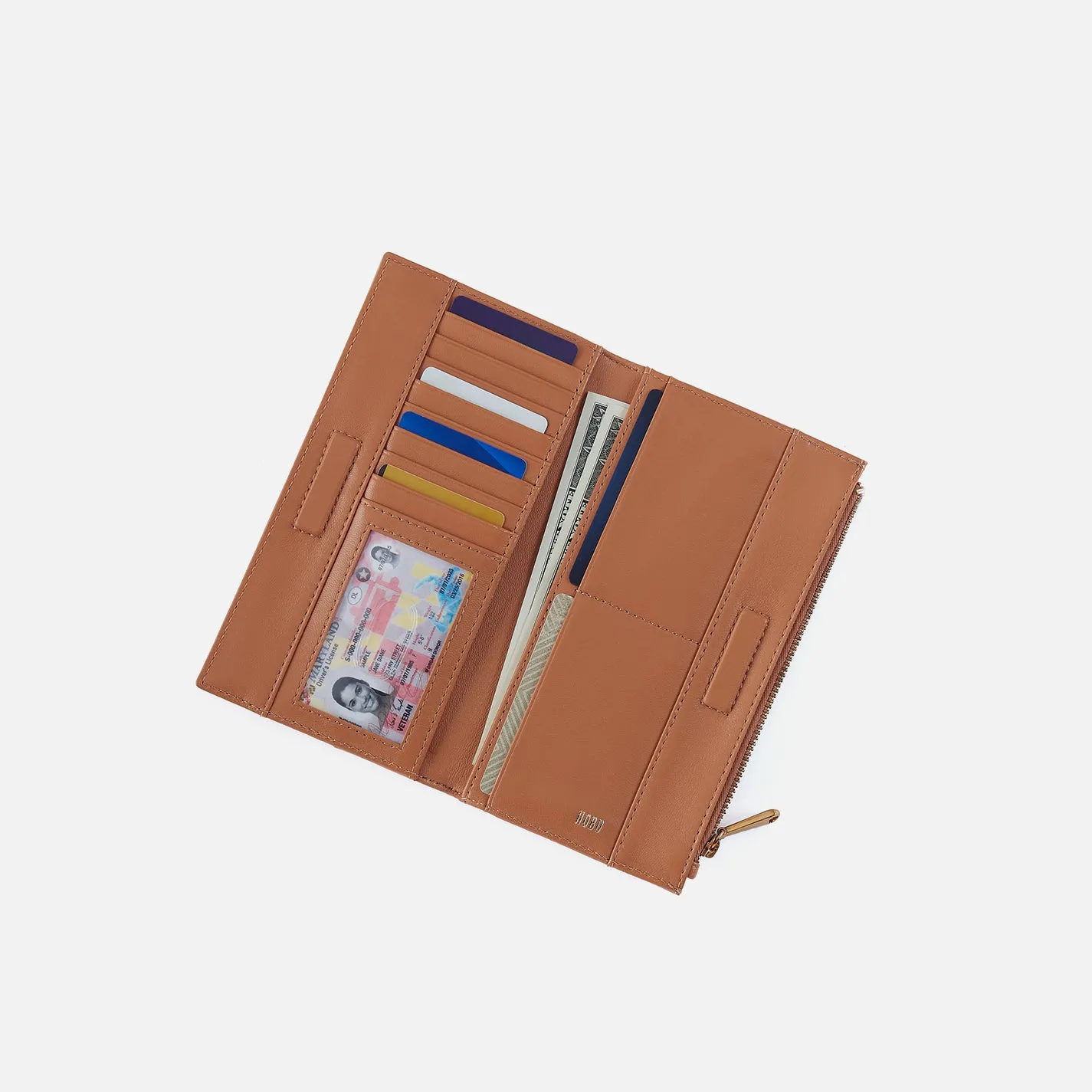 Jill Large Bifold Wallet in Sun-Perf Leather - Canyon Petal sold by HOBO product image thumbnail 2