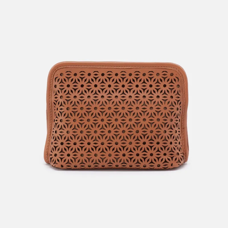 Beauty Cosmetic Pouch in Sun-Perf Leather - Canyon Petal made by HOBO