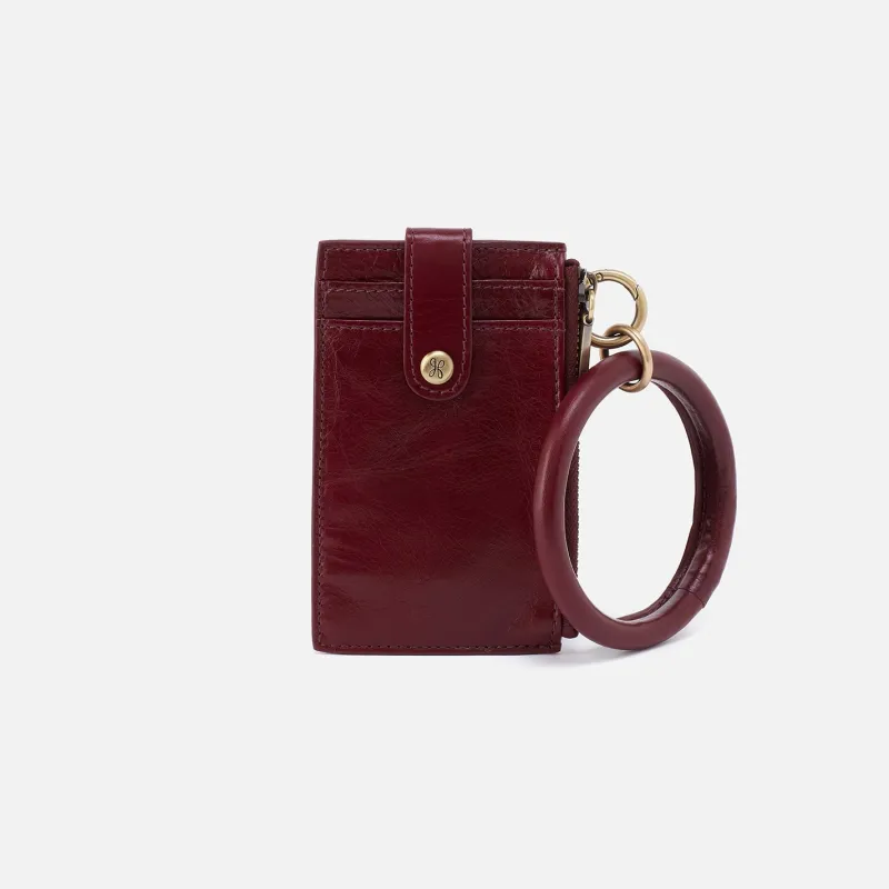 Ring Credit Card Wristlet In Polished Leather - Winterberry made by HOBO