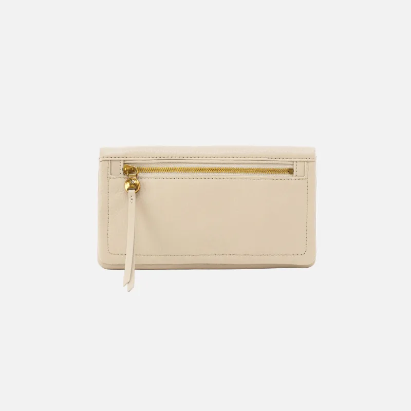 Lumen Continental Wallet In Pebbled Leather - Birch made by HOBO
