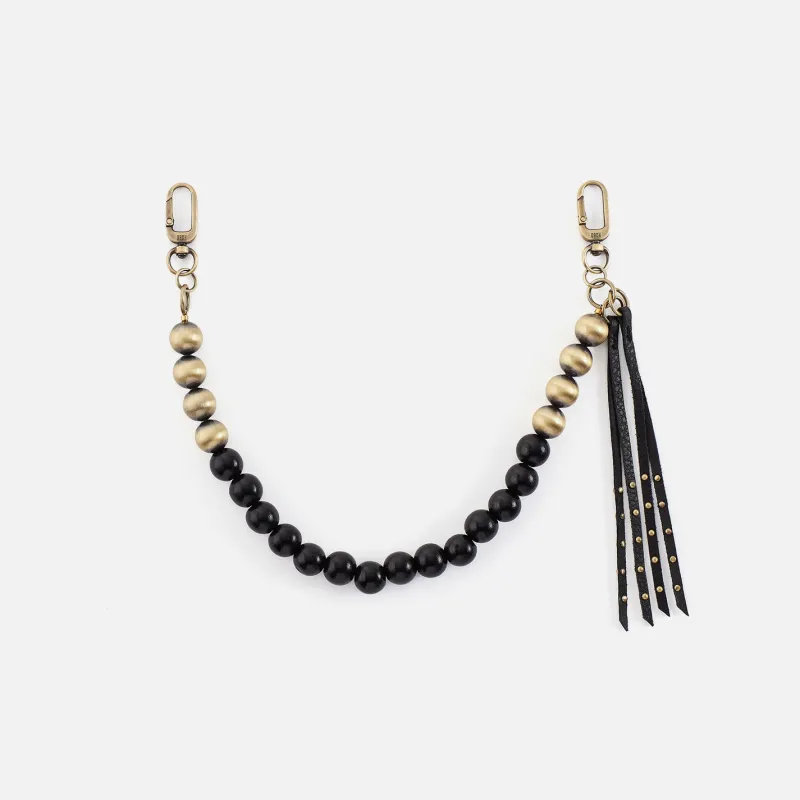 Taos Bead Swag In Pebbled Leather - Black made by HOBO