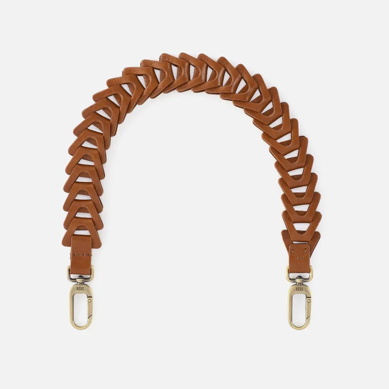 Petty Leather Link Strap In Polished Leather - Truffle made by HOBO
