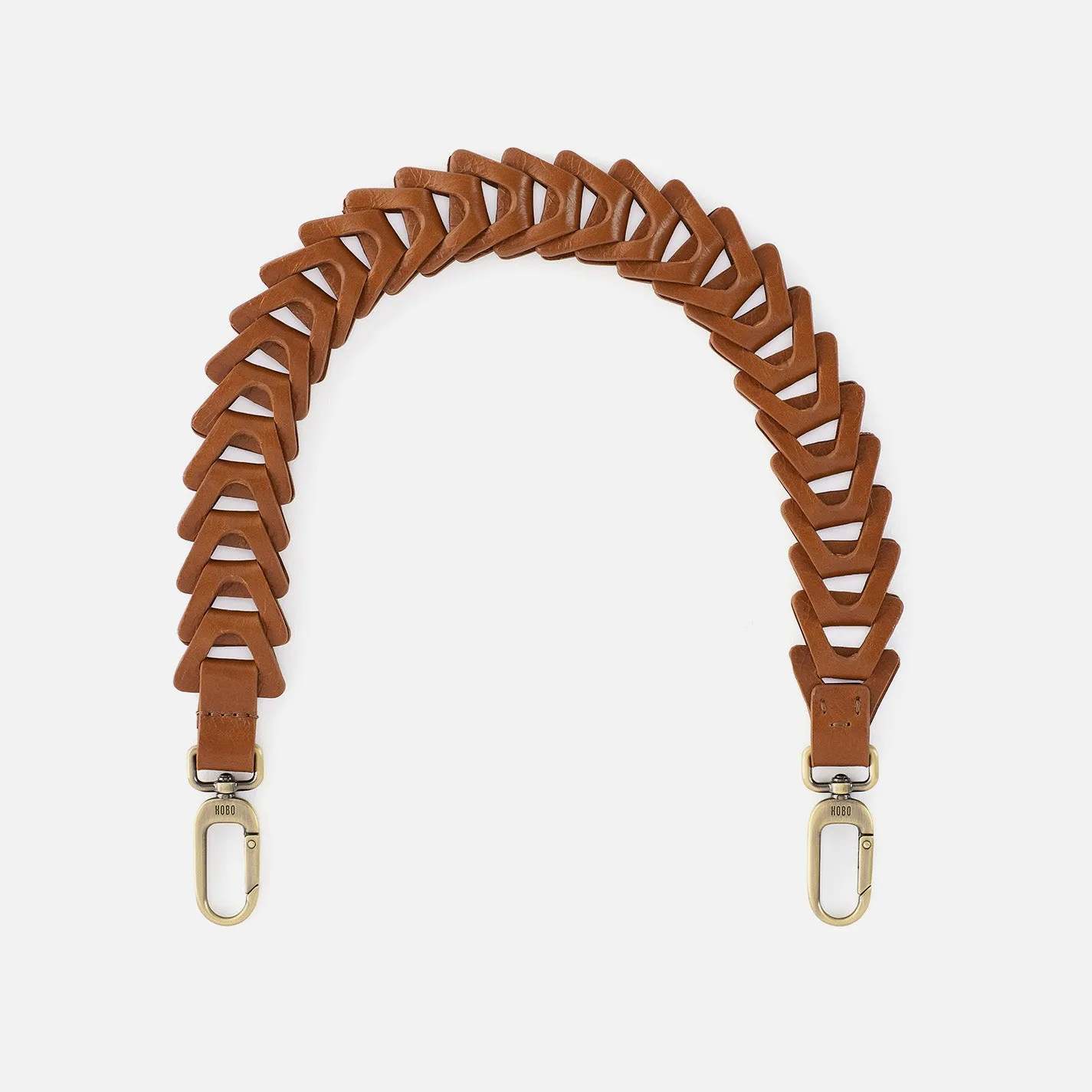 Petty Leather Link Strap In Polished Leather - Truffle sold by HOBO