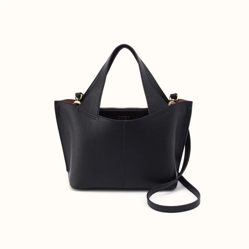 Vida Small Tote In Micro Pebbled Leather - Black made by HOBO