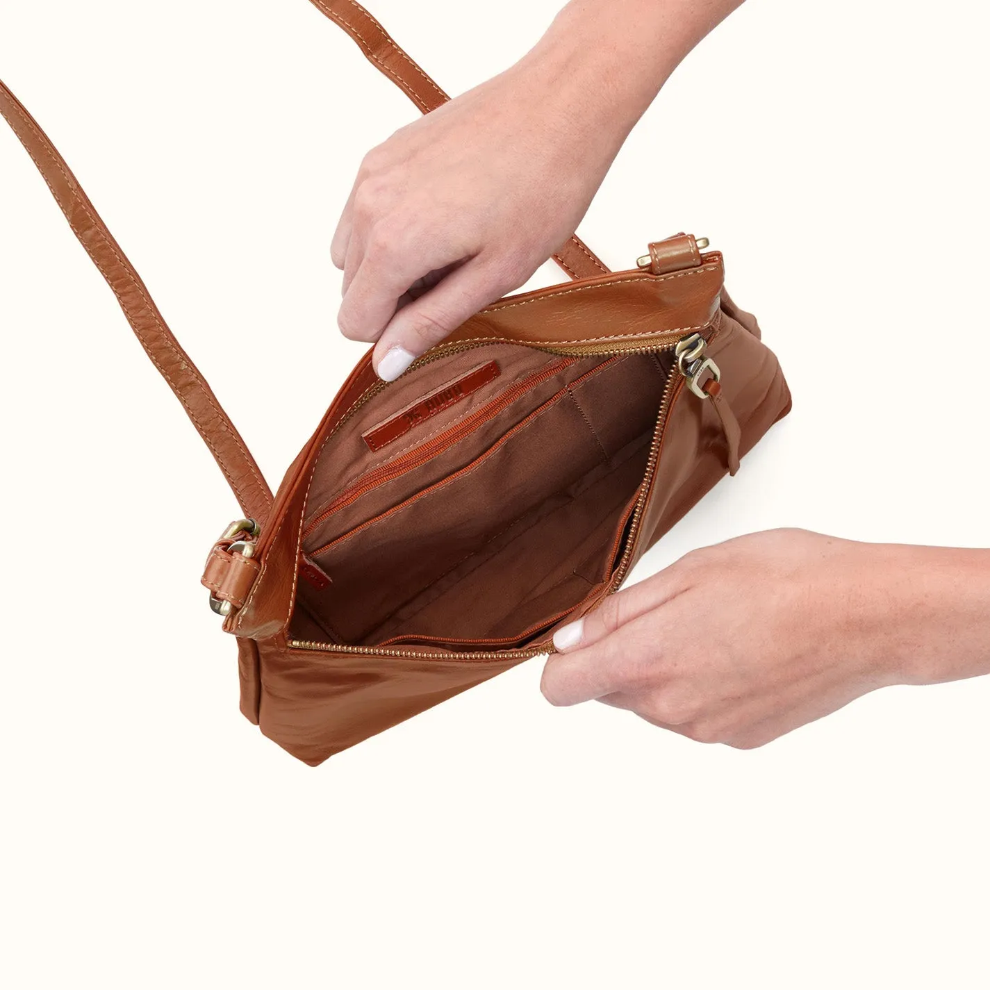 Cambel Crossbody In Polished Leather - Truffle sold by HOBO product image thumbnail 3