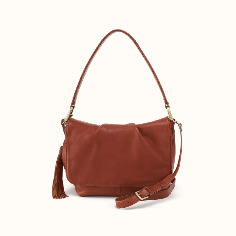 Harley Convertible Shoulder In Washed Leather - Kindling Brown made by HOBO