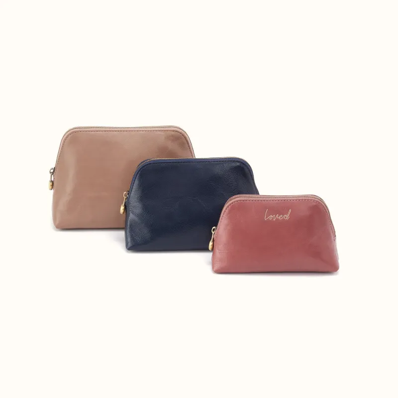 Tri-Pouch In Polished Leather - Multi made by HOBO