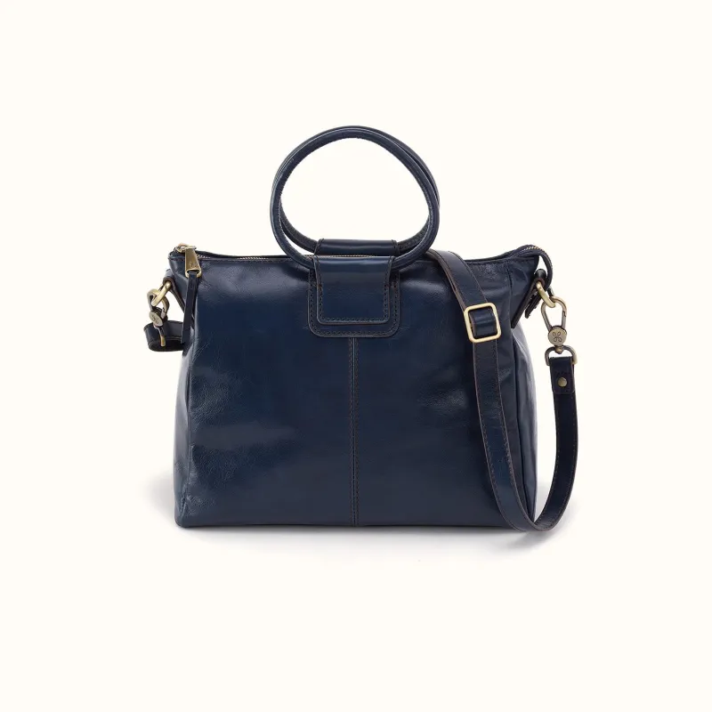 Sheila Medium Satchel In Polished Leather - Ink Navy made by HOBO