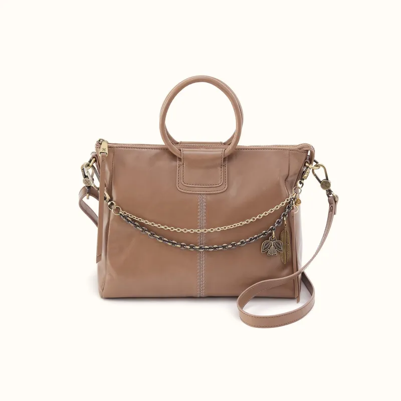 Sheila Medium Satchel In Polished Leather - Woodsmoke made by HOBO