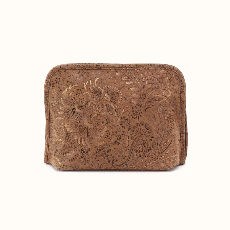 Beauty Cosmetic Pouch In Printed Leather - Mink Folklore made by HOBO