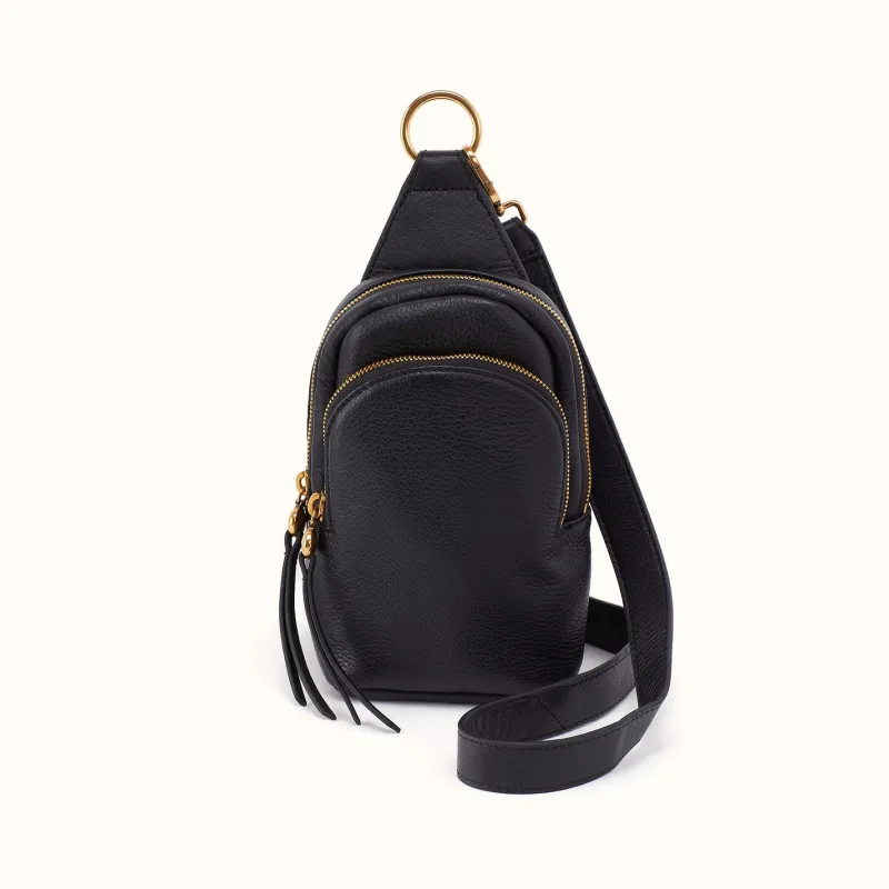 Fern Small Sling In Pebbled Leather - Black made by HOBO