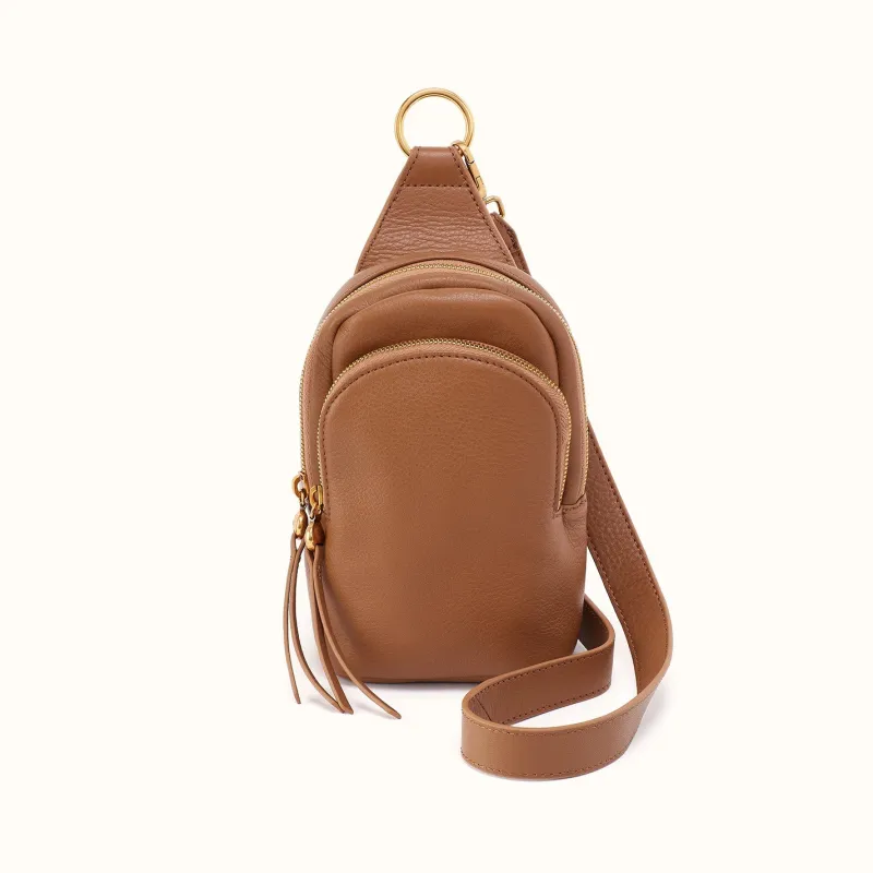 Fern Small Sling In Pebbled Leather - Timber Brown made by HOBO