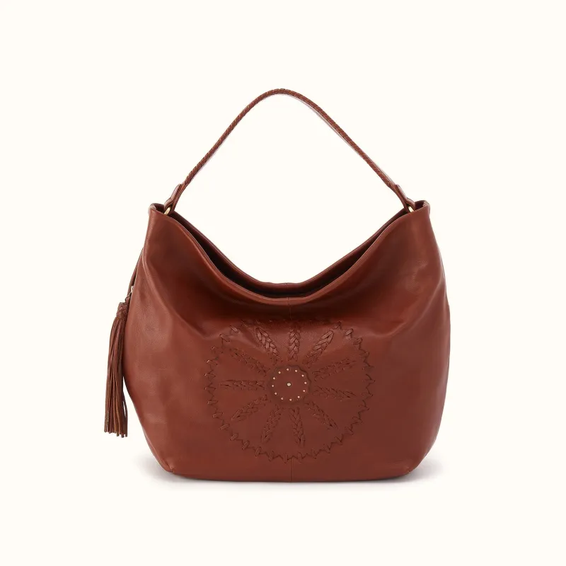 Harley Hobo In Washed Leather - Kindling Brown made by HOBO