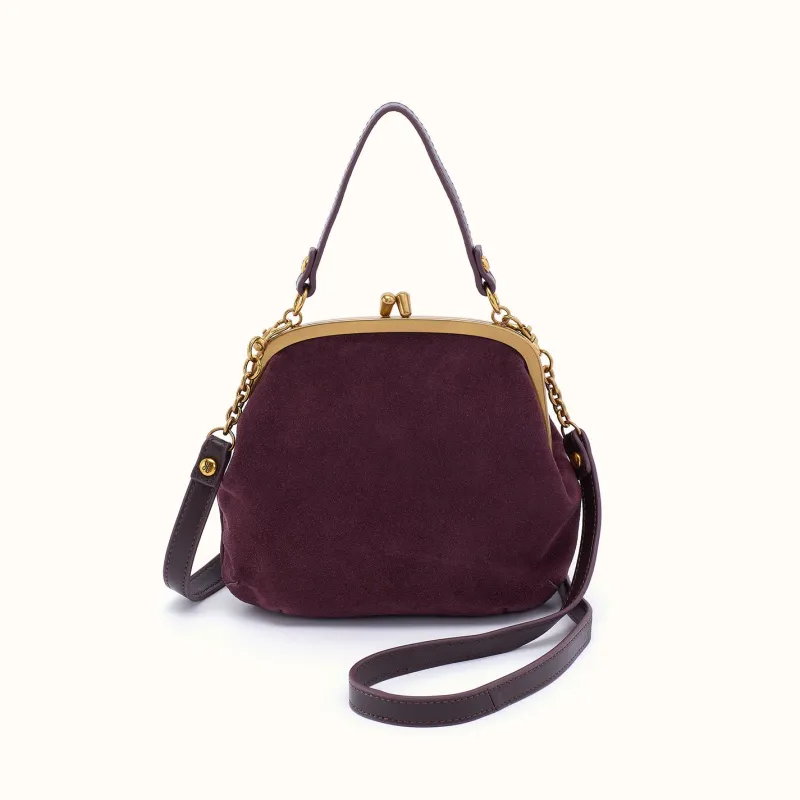 Alba Frame Crossbody In Suede Leather - Dark Cherry made by HOBO