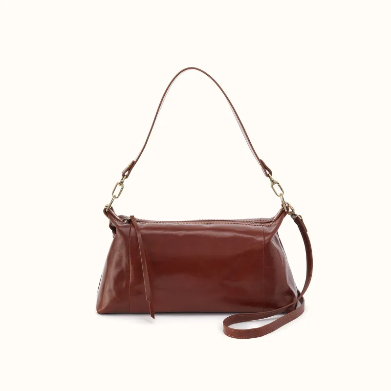 Darcy Shoulder In Polished Leather - Harvest Root made by HOBO