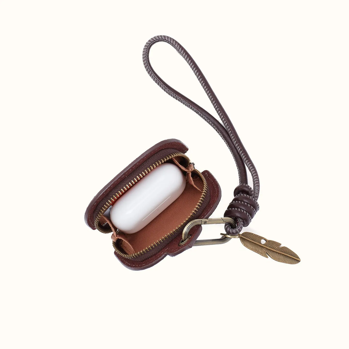 Bird Clip Pouch In Suede Leather - Chocolate sold by HOBO product image thumbnail 2
