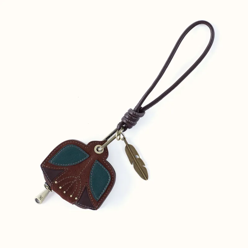 Bird Clip Pouch In Suede Leather - Chocolate made by HOBO