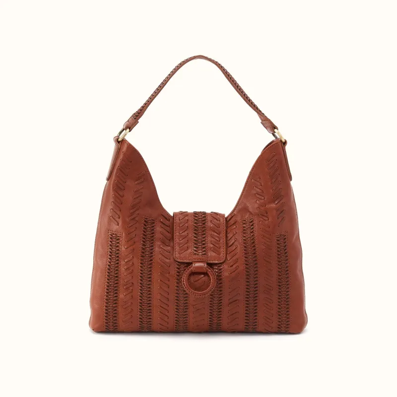 Atlas Hobo Bag In Washed Leather - Kindling Brown made by HOBO