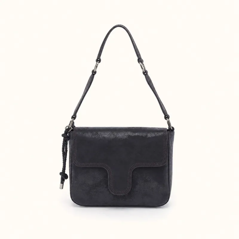 Rogue Shoulder In Buffed Leather - Black made by HOBO