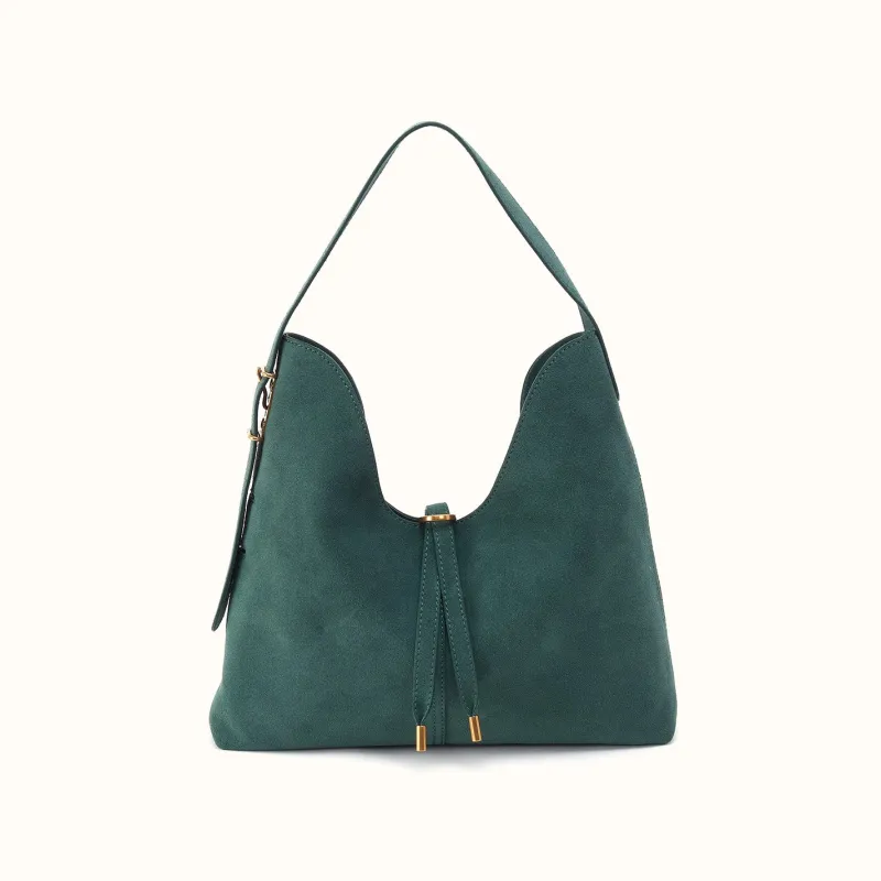 Atlas Hobo Bag In Suede Leather - Pine Needle made by HOBO