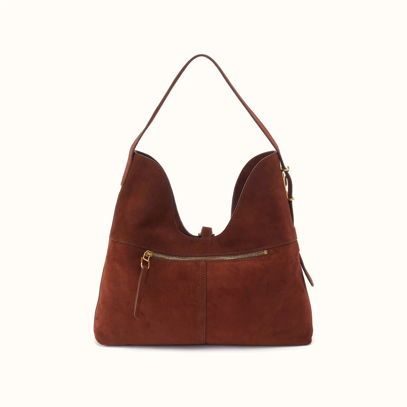 Atlas Hobo Bag In Suede Leather - Chocolate sold by HOBO product image thumbnail 4