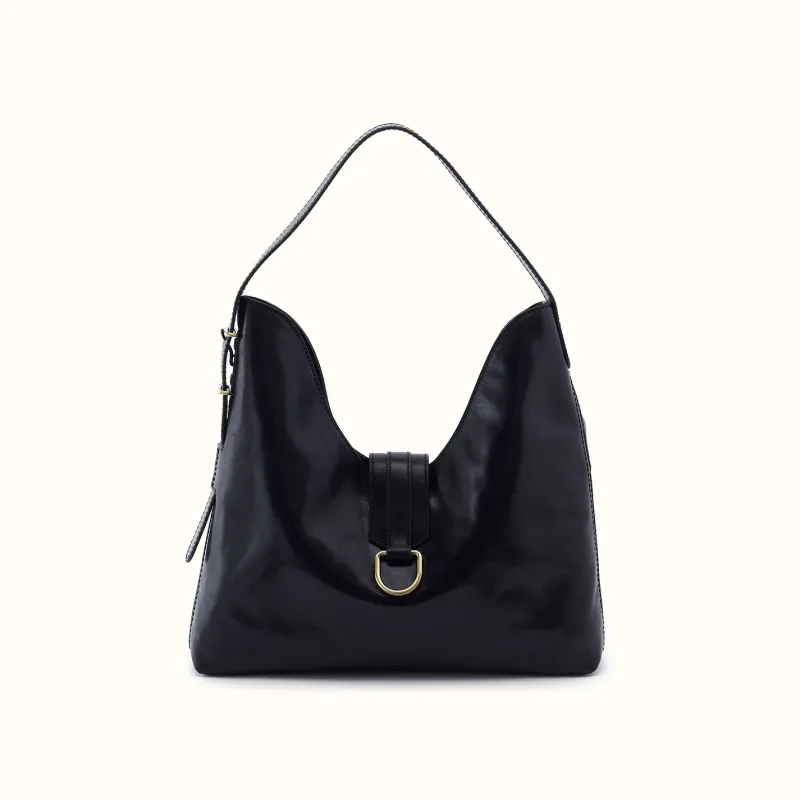 Atlas Hobo Bag In Patina Leather - Black made by HOBO