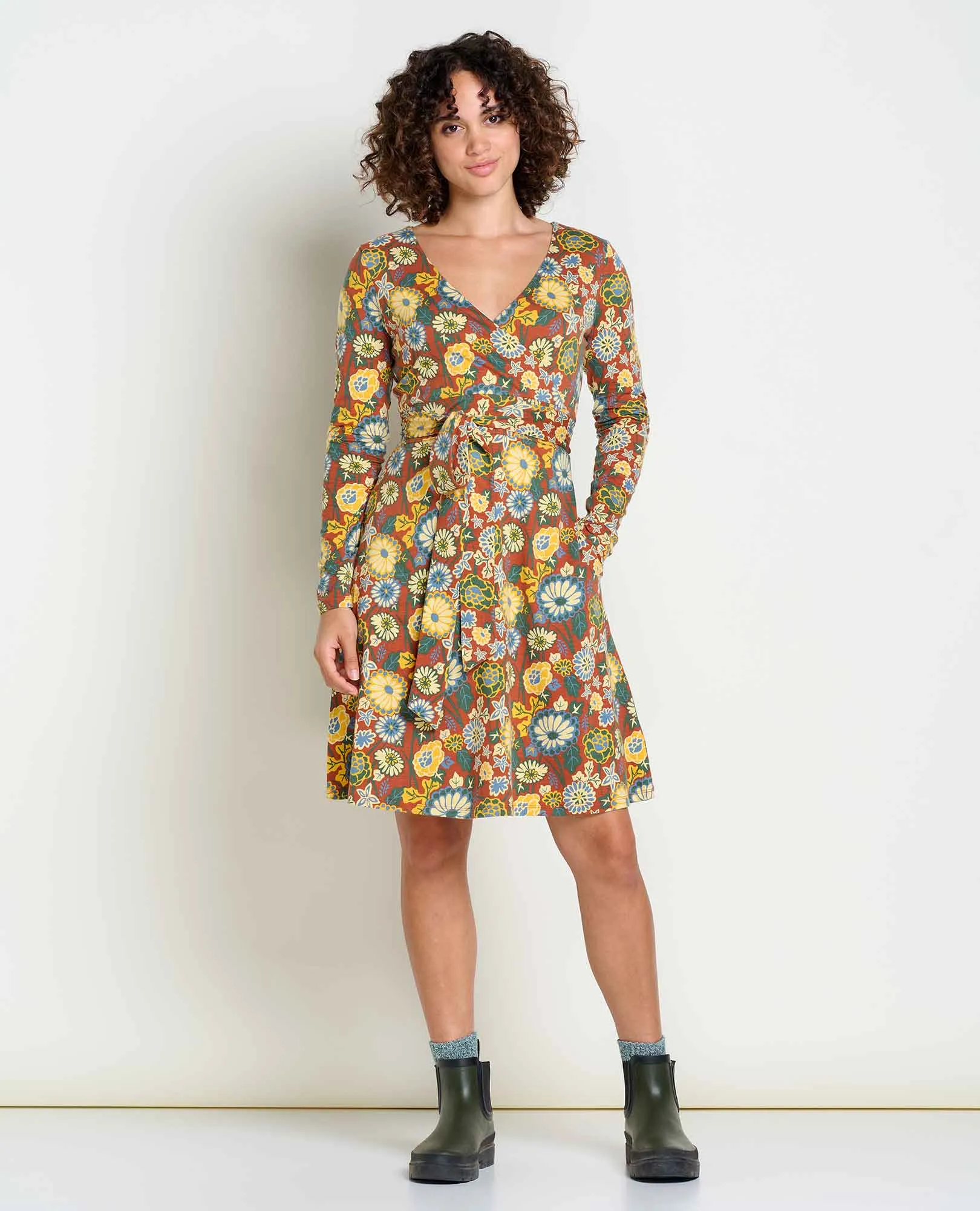 Cue Wrap Long Sleeve Dress sold by TOAD&CO product image thumbnail 3
